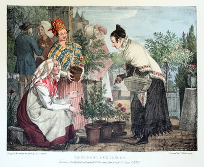 Le Marche aux Fleurs, pubblicato da Rodwell e Martin, 1820 da John James Chalon
